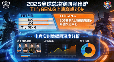 2025全球总决赛四强出炉，T1与GEN.G上演巅峰对决，电竞实时数据网带来深度数据分析