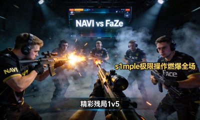 NAVI vs FaZe 精彩残局1v5，s1mple极限操作燃爆全场